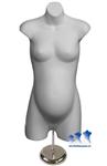 Female Maternity Form, White with MS3 adjustable Mannequin Stand